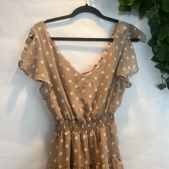 Emerald Sundae Polka Dot Mini Ruffled Dress - Picture 3 of 6